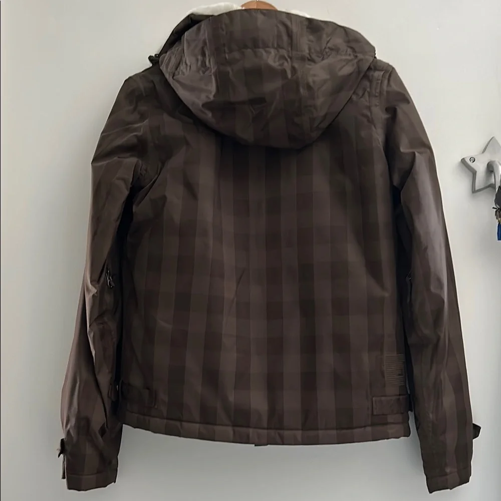 Burton Women’s Brown Ski Snowboard Jacket with Hood and Faux Fur Lining - Picture 6 of 16